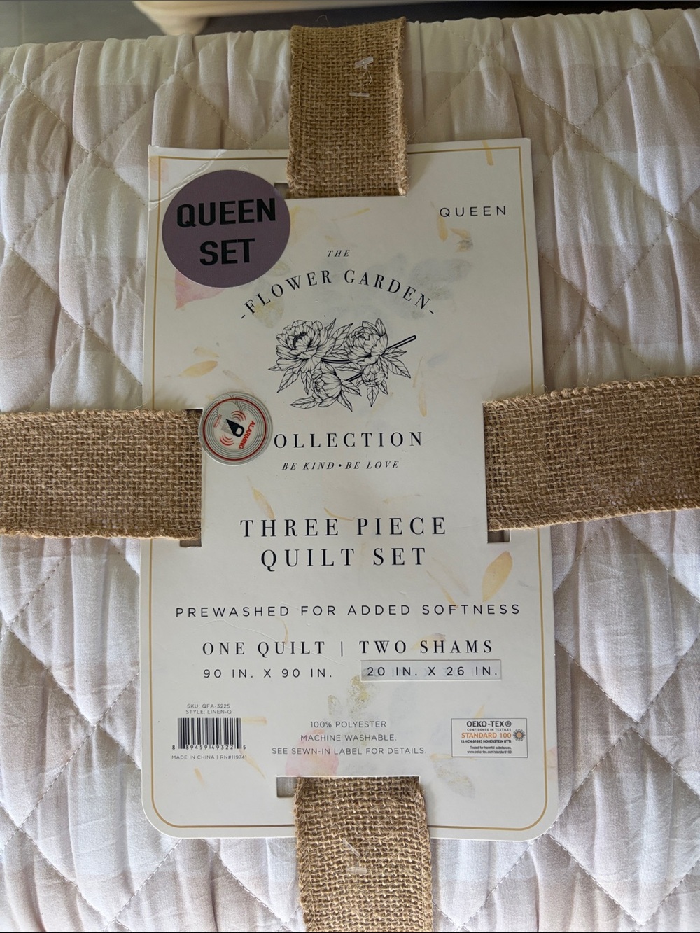 Queen Quilt Set - blush Quilt with Shams